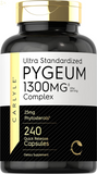 Pygeum Standardized 1300Mg | 240 Capsules | Non-Gmo, Gluten Free | Pygeum Africanum Bark Extract Supplement