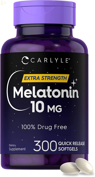 Melatonin 10Mg | 300 Softgels | for Adults | Non-Gmo, Gluten Free Supplement