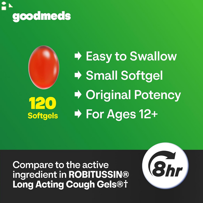 Cough Relief for Adults Softgels Dextromethorphan Hbr (DXM) 15Mg 8Hour, Non-Drowsy, Long-Lasting Bronchial Suppressant for Dry Cough and Chest Congestion (120 Count)