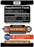 Organic Ashwagandha Capsules 1300Mg Supplement W/ Black Pepper Root Powder