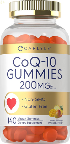 Coq10 Gummies 200 Mg | 140 Count | Natural Mango Pineapple Flavor | Vegan, Non-Gmo, Gluten Free