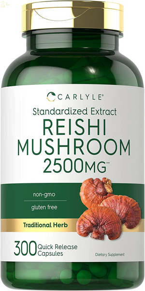 Reishi Mushroom Supplement 2500Mg | 300 Capsules | Non-Gmo, Gluten Free Reishi Mushroom Extract 