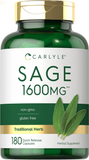 Sage Supplement 1600Mg | 180 Capsules | High Potency | Non-Gmo, Gluten Free | by