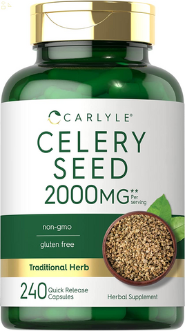 Celery Seed Extract Capsules | 2000Mg | 240 Count | Non-Gmo and Gluten Free Formula | Traditional Herb Supplement