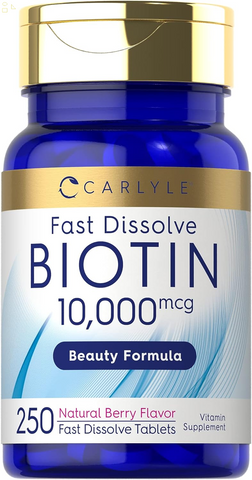 Biotin 10000Mcg | 250 Fast Dissolve Tablets | Max Strength | Vegetarian, Non-Gmo, Gluten Free Supplement