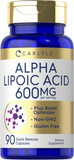 Alpha Lipoic Acid 600Mg | plus Biotin Optimizer | 90 Capsules | Non-Gmo & Gluten Free Supplement