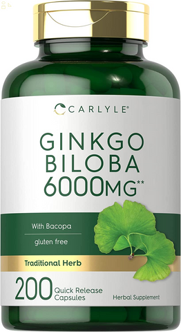 Ginkgo Biloba Pills | 6000Mg | 200 Capsules | Non-Gmo, Gluten Free