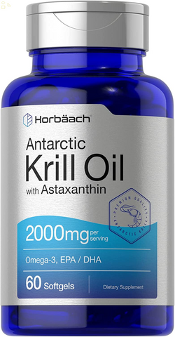 Antarctic Krill Oil 2000Mg | 60 Softgel Capsules | Omega-3, EPA, DHA Supplement | with Astaxanthin | Non-Gmo, Gluten Free