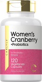 Women'S Cranberry plus Probiotics | 120 Capsules | with 14 Probiotic Strains | Vegetarian, Non-Gmo, Gluten Free Supplement | by