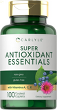 Antioxidants Supplement | 100 Caplets | Nutritional Complex | Vitamin A, C, E | Non-Gmo, Gluten Free Formula | by