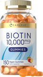 Biotin 10000Mcg Gummies | 150 Count | Peach Flavor Supplement | Vegan, Non-Gmo, Gluten Free