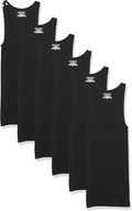 Essentials Men'S Lightweight Breathable Cotton Slim Fit Tank Undershirts, Pack of 6
