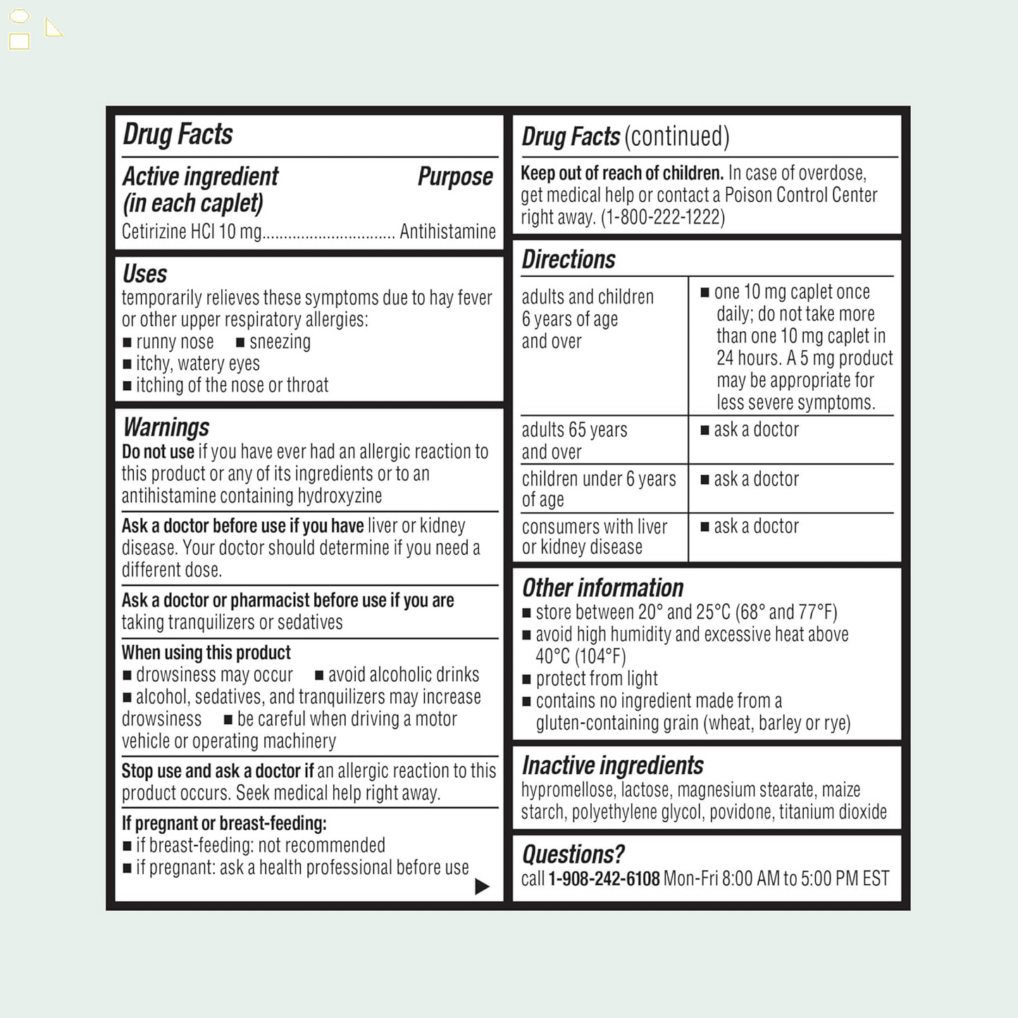 Valumeds 24-Hour Allergy Medicine Antihistamine for Pollen, Hay Fever, Dry, Itchy Eyes, Allergies | Cetirizine Hcl 10Mg Caplets, Compare to Leading  (300 Count)