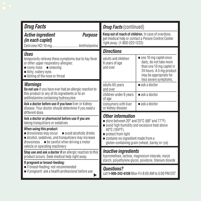 Valumeds 24-Hour Allergy Medicine Antihistamine for Pollen, Hay Fever, Dry, Itchy Eyes, Allergies | Cetirizine Hcl 10Mg Caplets, Compare to Leading  (300 Count)