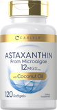 Astaxanthin 12Mg | 120 Softgels | Supplement from Microalgae | with Coconut Oil | Non-Gmo & Gluten Free