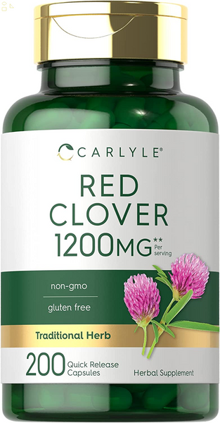 Red Clover Capsules 1200Mg | 200 Count | Non-Gmo, Gluten Free | Red Clover Blossom Extract Supplement