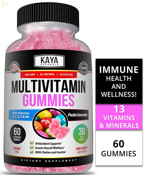 Multi Vitamin Gummy, 60 Count, Biotin, Vitamin A, C & E, Zinc & Vitamin B-12