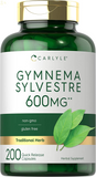 Gymnema Sylvestre Capsules | 200 Count | Non-Gmo and Gluten Free