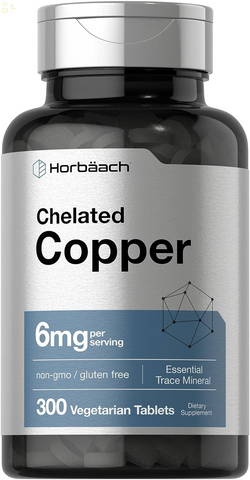 Chelated Copper Supplement 6Mg | 300 Tablets | Essential Trace Mineral | Vegetarian, Non-Gmo, Gluten Free | by
