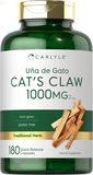 Cat'S Claw Capsules 1000Mg | 180 Count | Uncaria Tomentosa | Non-Gmo, Gluten Free Supplement