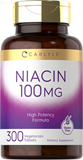 Niacin 100Mg | 300 Vegetarian Tablets | High Potency Formula | Non-Gmo, Gluten Free Supplement