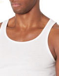 Essentials Men'S Lightweight Breathable Cotton Slim Fit Tank Undershirts, Pack of 6