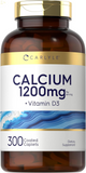 Calcium 1200Mg with Vitamin D3 | 300 Caplets | Non-Gmo, Gluten Free, and Vegetarian