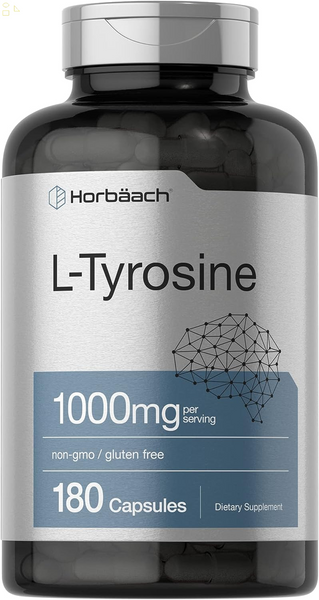 L-Tyrosine Supplement | 1000Mg | 180 Capsules | Non-Gmo and Gluten Free Formula | by