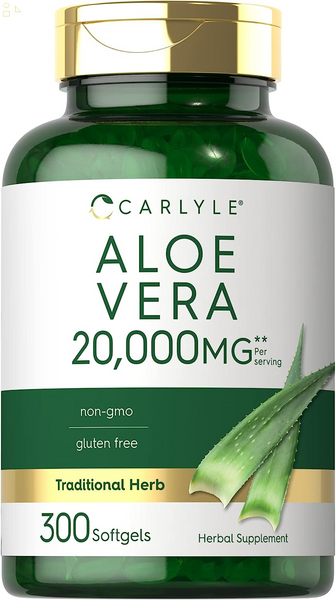 Aloe Vera Softgels 20,000Mg | 300 Count | Aloe Vera Gel Supplement | Non-Gmo, Gluten Free