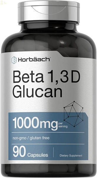 Beta Glucan 1 3D 1000 Mg | 90 Capsules | Beta 1,3, 1,6 D Glucan | Non-Gmo, Gluten Free Supplement | by