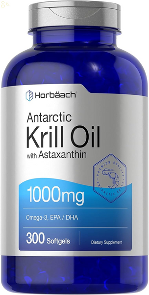 Antarctic Krill Oil 1000Mg | Omega 3, EPA, DHA Supplement | with Astaxanthin | Value Size | Non-Gmo, Gluten Free | by