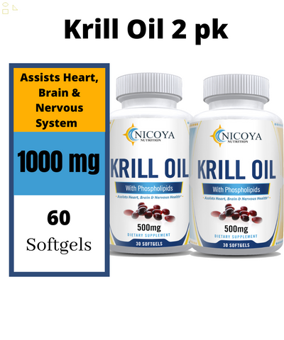 (2Pk) Antarctic Krill Oil 1000Mg with Omega-3S EPA, DHA and Astaxanthin