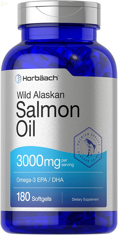 Wild Alaskan Salmon Fish Oil | 180 Softgel Capsules | Gluten Free, Non-Gmo | High Potency | Excellent Source of Omega-3 Fatty Acids EPA and DHA | by