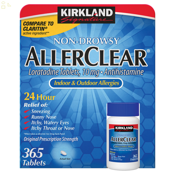 K.S Signature Non-Drowsy Indoor & Outdoor Allergy Relief 10Mg., 365 Tablets | Compare to The Active Ingredient of Claritin 