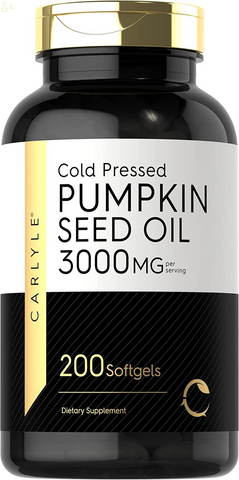Pumpkin Seed Oil | 3000Mg | 200 Softgel Capsules | Non-Gmo and Gluten Free Formula | Cold Pressed Dietary Supplement
