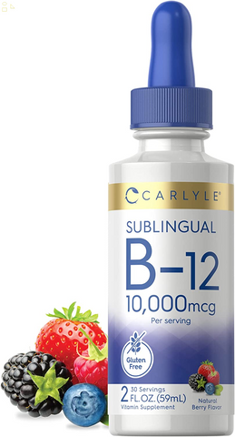 Vitamin B12 Sublingual | 10,000Mcg | 2 Fl Oz | Vegetarian, Non-Gmo, Gluten Free Liquid