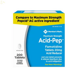 MM Acid Reducer Famotidine Tablets, 20 Mg. 200 Ct | Compare To Pepcid AC Maximum Strength for Heartburn Prevention & Relief Active Ingredients