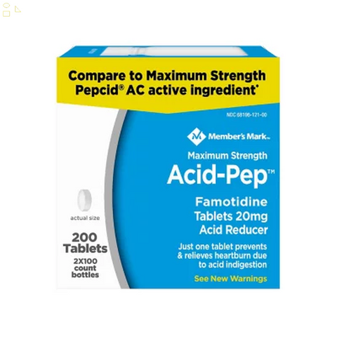 MM Acid Reducer Famotidine Tablets, 20 Mg. 200 Ct | Compare To Pepcid AC Maximum Strength for Heartburn Prevention & Relief Active Ingredients