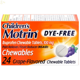 Children's Motrin Chewable Dye-Free Ibuprofen Ages 2-11 Pain + Fever Relief Medicine 24 Chewable Tablets