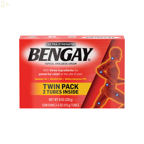 Ultra Strength BENGAY Topical Pain Relieving Cream, 2tubes 4 oz | Total 8 Ounces