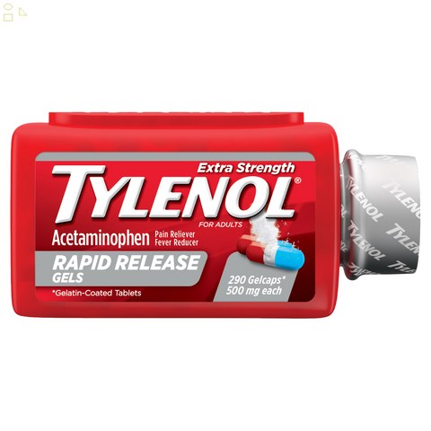 Tylenol Extra Strength Acetaminophen 500 Mg, 290 Rapid Release Gelcaps | Pain Reliever/Fever Reducer