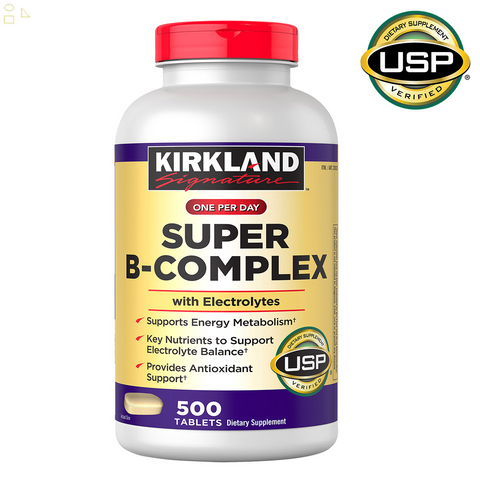 Kirkland Super B-Complex with Electrolytes, 500 Tablets