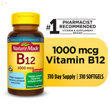 Nature Made Vitamin B12 1000 Mcg Softgels, Dietary Supplement, 310 Count