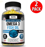 (2 Pack) Omega 3 Fish Oil, 60 Softgels, 100% Pure Sea-Harvested Pelagic Fish Oil