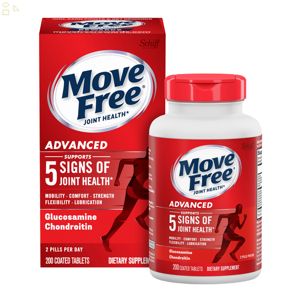 Schiff Move Free Advanced Joint Supplement, 200 Tablets | Uniflex™, Joint Fluid, Glucosamine and Chondroitin