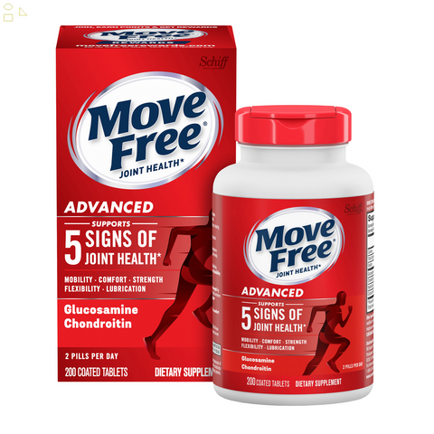 Schiff Move Free Advanced Joint Supplement, 200 Tablets | Uniflex™, Joint Fluid, Glucosamine and Chondroitin