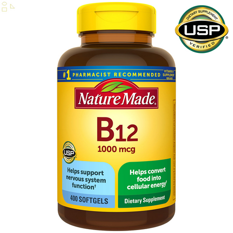 Nature Made Vitamin B12 1000 Mcg., 400 Softgels Support Nervous System