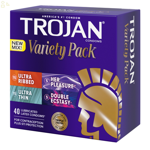TROJAN Variety Pack, 40 Condoms 4 Assorted Styles