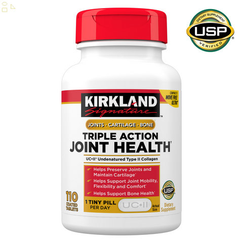 Kirkland Triple Action Joint Health, 110 Coated Tablets | Compare to Schiff Move Free Ultra Triple Action Active Ingredients 