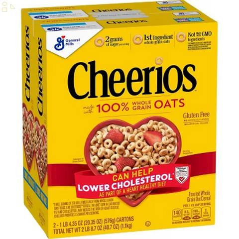 Original Cheerios Heart Healthy Cereal, 20.35 OZ Cereal Box (Pack of 2)